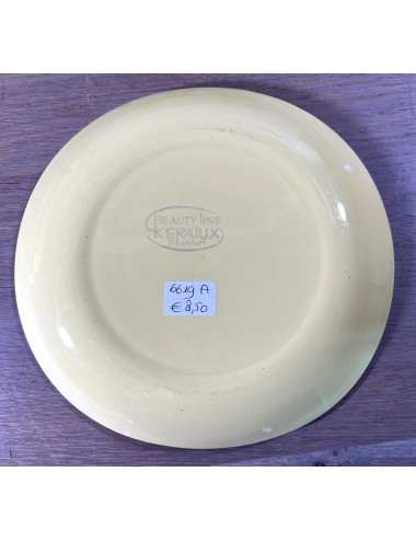 Breakfast plate / Dessert plate - Boch Keralux - shape BEAUTY LINE - décor JAUNE - 1955