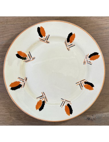 Breakfast plate / Dessert plate - Nimy - décor with black and orange leaves