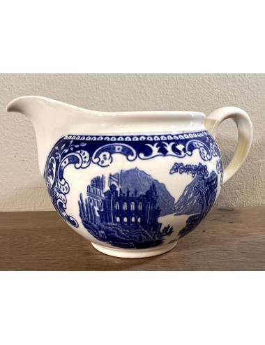 Milk jug - Petrus Regout - décor CASTILLO executed in blue
