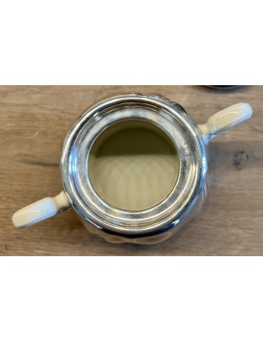 Koffiepot, melkkan en suikerpot – Fuerstenberg Duitsland – met verzilverde warmhoudmantel