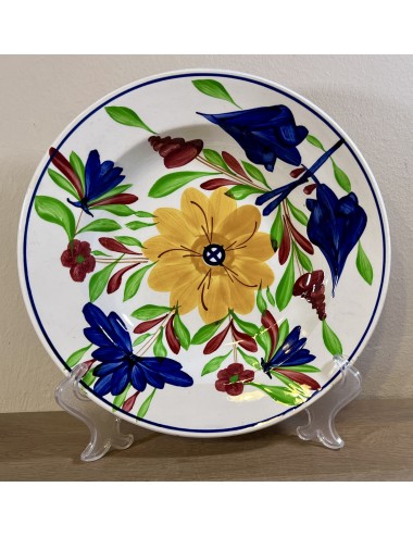 Deep plate / Soup plate / Pasta plate - Boch - décor BOERENBONT with a hand-painted yellow flower