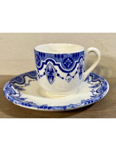Cup and saucer - small model, children's service - Boch - décor CLARA executed in blue