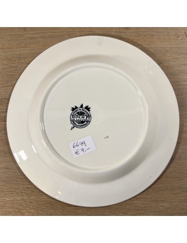 Dessert plate / Decorative plate - Boch - executed in black and white - Combat de Benhout - 8 Mars 1799 (Napoleon)