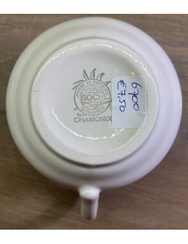Milk jug - Boch - shape OSIER - décor CHAMONIX executed in cream/white