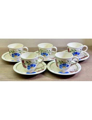 Cup and saucer - mug cups - Boch Frères Keramis (B.F.K) - Boch BOERENBONT-like hand-painted décor