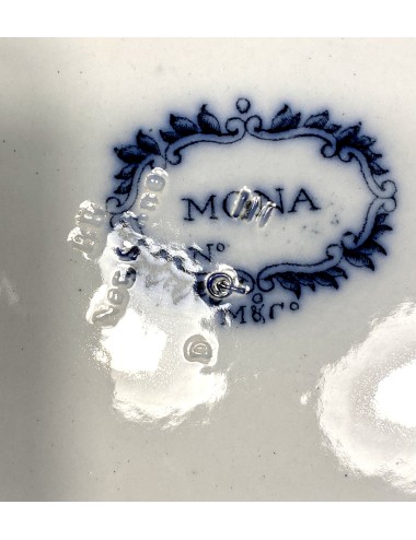 Dekschaal / terrine - met deksel - Minton & Co - décor MONA blauw