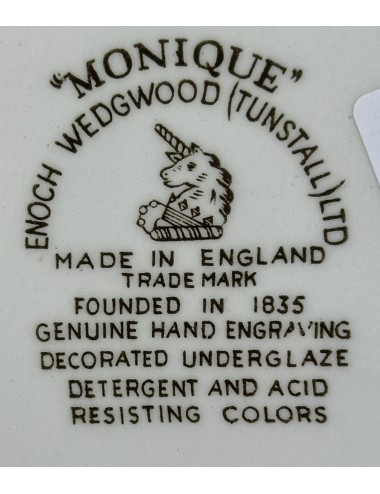 Ontbijtbord / Dessertbord - Enoch Wedgwood Tunstall Ltd. - décor MONIQUE uitgevoerd in bruin