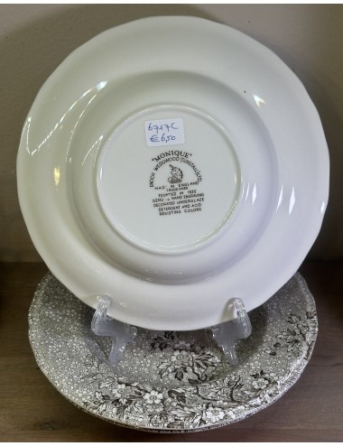 Deep plate / Soup plate / Pasta plate - Enoch Wedgwood Tunstall Ltd. - décor MONIQUE executed in brown