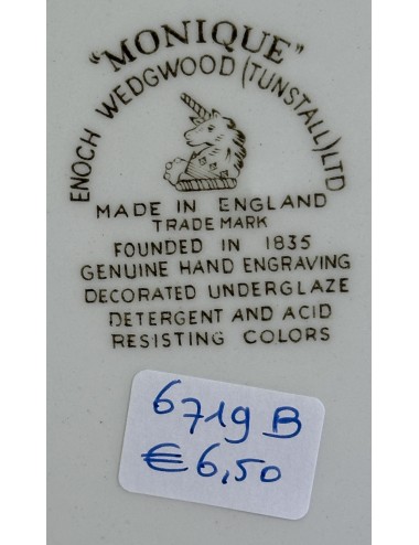 Dinerbord / Eetbord - Enoch Wedgwood Tunstall Ltd. - décor MONIQUE uitgevoerd in bruin