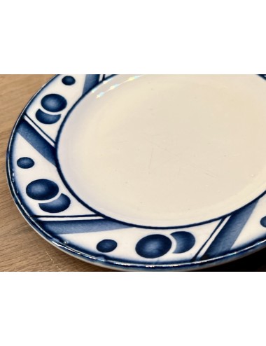 Ontbijtbord / Dessertbord - Nimy - décor blauw spritzmuster/aérodecor met bolletjes en vlakken