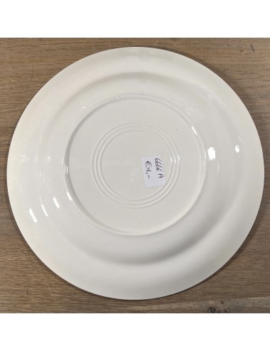 Dinner plate - unmarked - version with a pastel orange border of 3.5 cm.