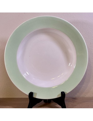 Deep plate / Soup plate / Pasta plate - marked with a triangle (probably Hungarian) - version with a pastel green border