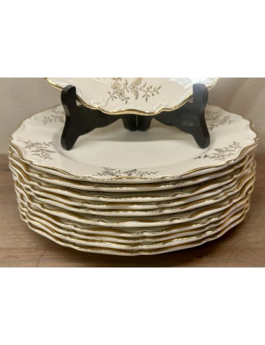 Breakfast plate / Dessert plate - Boch - shape ONDINE - décor FRANCOISE with gold decorations