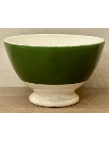 Bowl - Boch - décor with a wide dark green rim and a narrower off-white rim