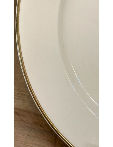Plate / Bowl - larger flat, round, model - Mosa (3-bow is 1960s) - executed in cream with gold trim