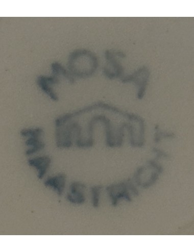 Bord / Schaal - groter plat, rond, model - Mosa (3-bogen is jaren 1960) - uitgevoerd in crème met goudkleurig randje