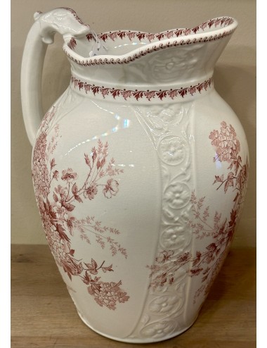 Lamp jug / Water jug - Societe Ceramique Maestricht - décor BOULES DE NEIGE executed in red