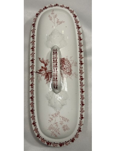 Comb tray - Societe Ceramique Maestricht - décor BOULES DE NEIGE executed in red