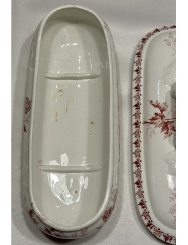 Comb tray - Societe Ceramique Maestricht - décor BOULES DE NEIGE executed in red
