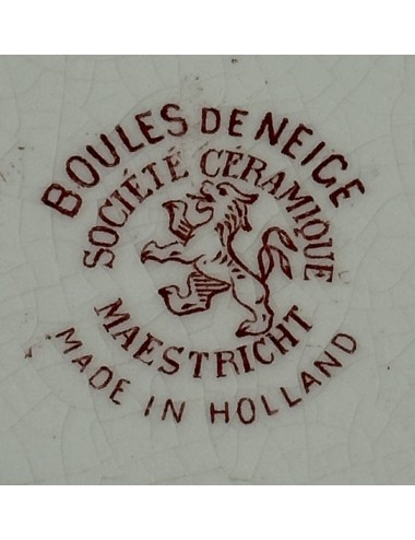Water Bowl / Sink - Societe Ceramique Maestricht - décor BOULES DE NEIGE executed in red