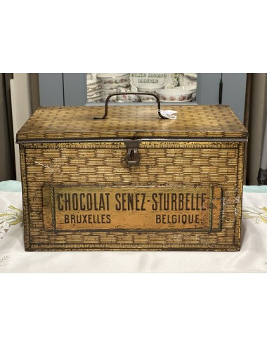 Store tin / Stock tin - large model - Chocolat Senez-Sturbelle Bruxelles Belgique