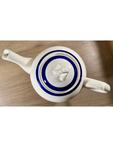 Coffee pot - Boch - form PARIS - décor executed in cream/white with (dark) blue/royal blue rim