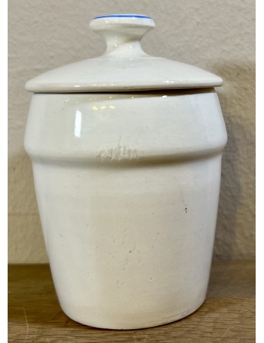 Storage jar - small model - Nimy - executed in cream with blue lettering VANILLE and block décor