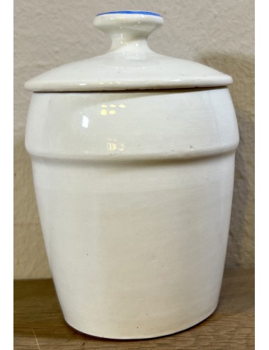 Storage jar - small model - Nimy - executed in cream with blue lettering CANELLE and block décor