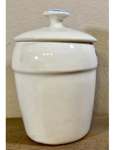 Storage jar - small model - Nimy - executed in cream with blue lettering EPICES and block décor