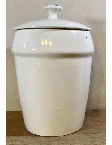 Storage jar - large model - Nimy - executed in cream with blue lettering RIZ and block décor