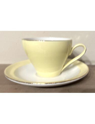 Cup and saucer - Societe Ceramique Maestricht - executed in light yellow pastel color