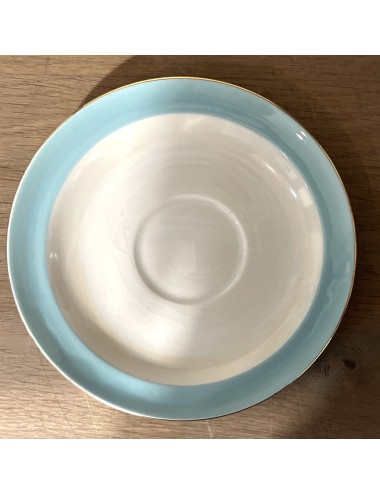 Cup and saucer - Societe Ceramique Maestricht - executed in aquamarine blue pastel color