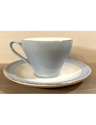 Cup and saucer - Societe Ceramique Maestricht - executed in celadon pastel color