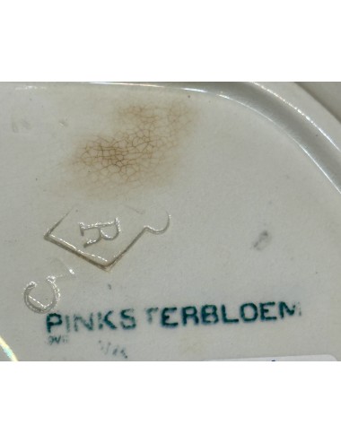 Sour dish / Ravier - Petrus Regout - décor PINKSTERBLOOM (made between 1897-1915) in petrol
