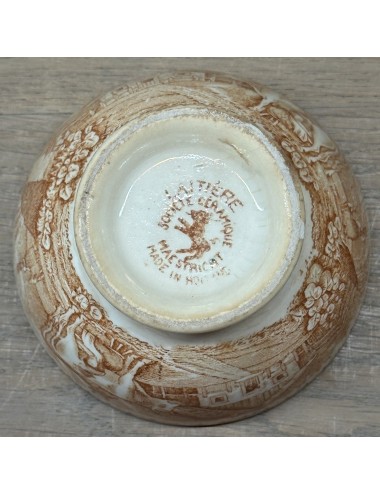Bowl / Finger bowl - Societe Ceramique Maestricht - décor LAITIERE executed in brown