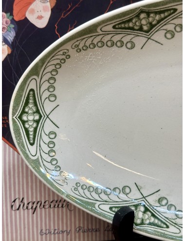 Zuurschaal / Ravier - Societe Ceramique Maestricht - décor MIMOSAS (gemaakt tussen 1900-1910) in groene uitvoering