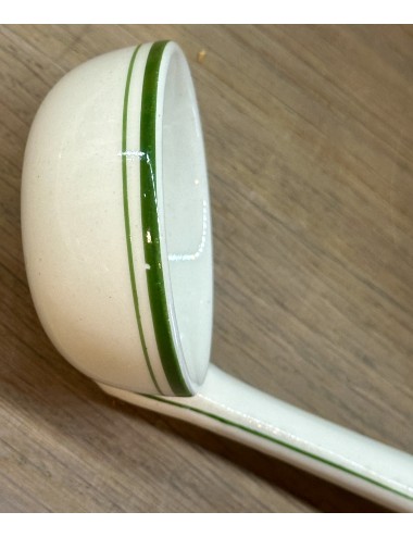 Sauce spoon / Spoon - Societe Ceramique Maestricht - décor green fillets on cream