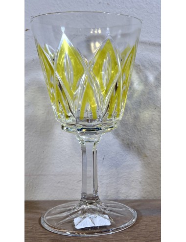 Glas / Wijnglas op voet - groot model - VMC Reims (Verreries Mècaniques Champenoises) - Harlequin in geel