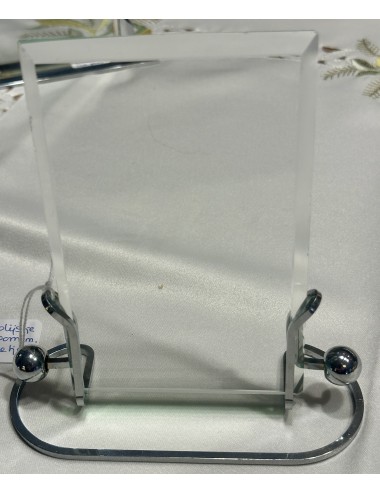 Photo frame / Photo stand - executed in curved chrome with balls at the ends