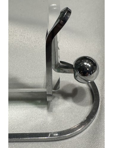 Photo frame / Photo stand - executed in curved chrome with balls at the ends