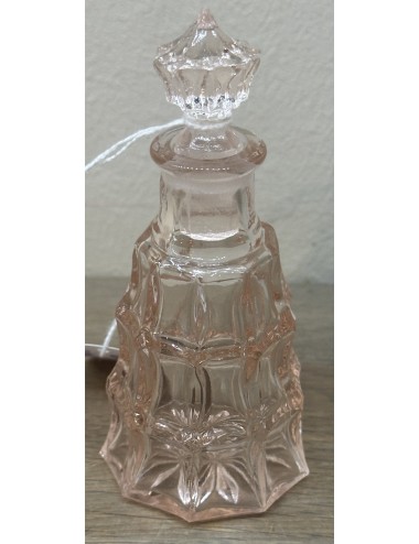Decanter - small model, incl. stopper - made of pink/salmon glass