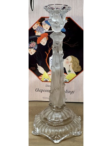 Candlestick / Candle holder - made of frosted and transparent glass