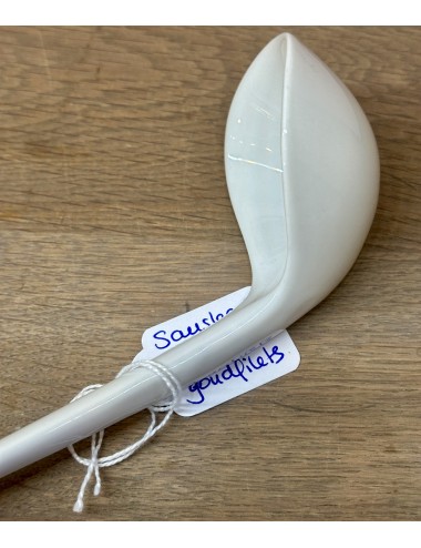 Sauce spoon / Spoon - unmarked - porcelain executed in white with gold colored fillets