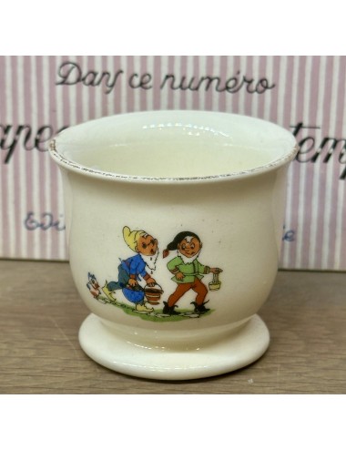 Egg cup - child model - circumscribed but probably Petrus Regout - décor with the images of gnomes
