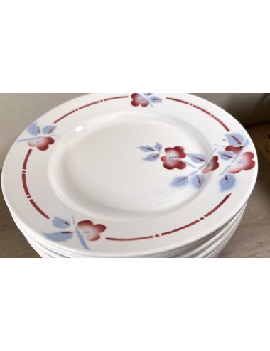 Dinner plate / Dinner plate - St. Amand Ceranord - décor with purple colored flowers and leaves