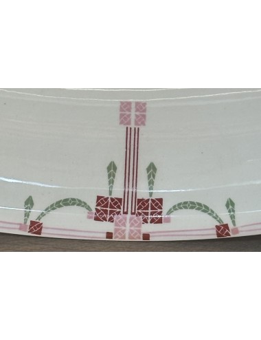 Sour dish / Ravier / Meat dish - Societe Ceramique Maestricht - décor 878 executed in red, pink and green