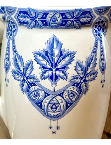 Lamp jug / Water jug - Boch - décor EVA executed in blue with Art Nouveau drawing