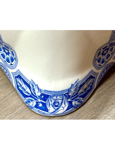 Lamp jug / Water jug - Boch - décor EVA executed in blue with Art Nouveau drawing