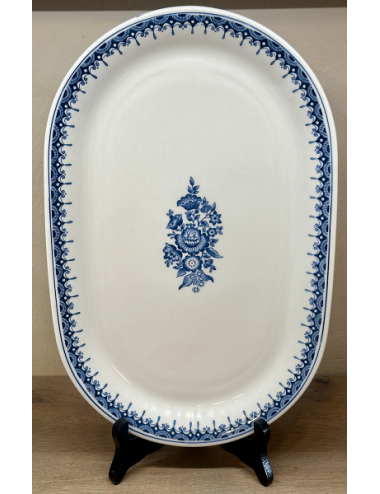 Plate - flat, oval, model - Royal Sphinx Porcelain - service CARILLON - décor ORIENTA in blue