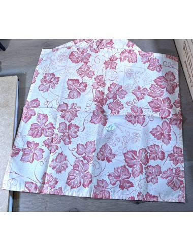 Napkins - 6 pieces - Graines de Qualité - décor in red of leaves on an off-white background